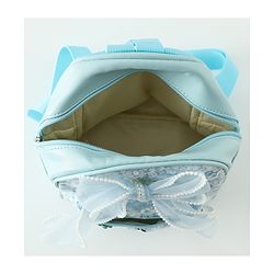 Babyhug Free Size Fashion Sequined Backpack with Bow, Carrot and Rabbit applique - Blue