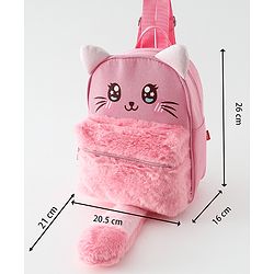 Babyhug Free Size Fashion Backpacks Kitty design - Pink