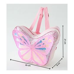 Babyhug Free Size Fashion Backpacks Butterfly design - Pink