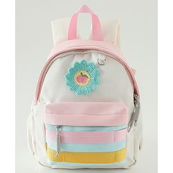 Babyhug Fashion Backpacks With Floral Applique - Pink