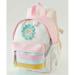 Babyhug Fashion Backpacks With Floral Applique - Pink