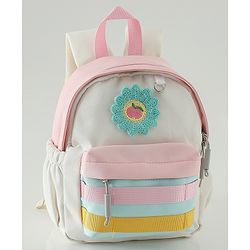 Babyhug Fashion Backpacks With Floral Applique - Pink
