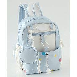 Babyhug Free Size Fashion Backpacks with small pouch - Blue