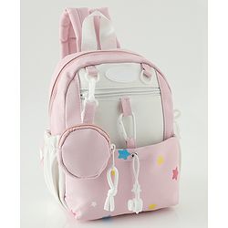 Babyhug Free Size Fashion Backpacks with small pouch - Blue