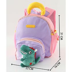 Babyhug Free Size Fashion Backpacks with Dragon Applique - Purple