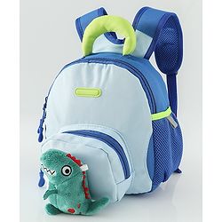 Babyhug Free Size Fashion Backpacks with Dragon Applique - Blue