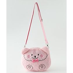 Babyhug Free Size Furry Bear Sling Bag with Bow - Pink
