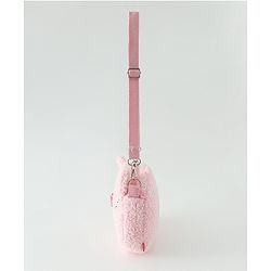 Babyhug Free Size Furry Bear Sling Bag with Bow - Pink