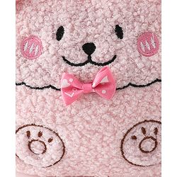 Babyhug Free Size Furry Bear Sling Bag with Bow - Pink