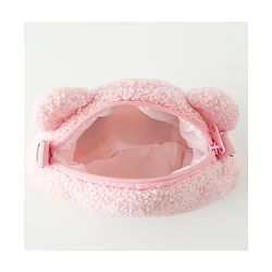Babyhug Free Size Furry Bear Sling Bag with Bow - Pink