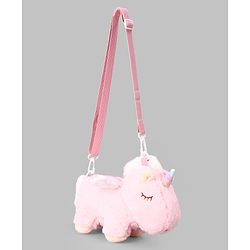 Babyhug Free Size Stylish Sling Bag for Girls with Adjustable Shoulder Strap in Unicorn Shape - Pink