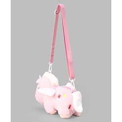Babyhug Free Size Stylish Sling Bag for Girls with Adjustable Shoulder Strap in Unicorn Shape - Pink