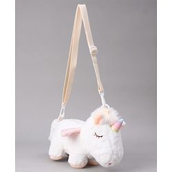 Babyhug Free Size Stylish Sling Bag for Girls with Adjustable Shoulder Strap in Unicorn Shape - Pink