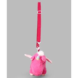 Babyhug Free Size Stylish Sling Bag for Girls with Adjustable Shoulder Strap in Unicorn Shape - Pink
