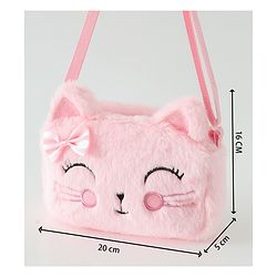 Babyhug Free Size Pink Kitten Sling Bag - Multicolor