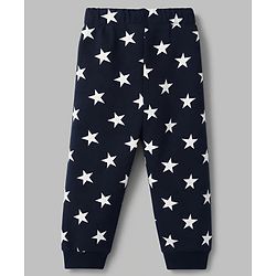 Babyhug Cotton Knit Full Sleeves Winter Wear Co-ords With Star Design - Navy Blue