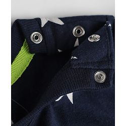 Babyhug Cotton Knit Full Sleeves Winter Wear Co-ords With Star Design - Navy Blue