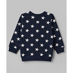 Babyhug Cotton Knit Full Sleeves Winter Wear Co-ords With Star Design - Navy Blue