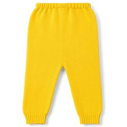 Babyhug Sweater Knit Full Length Solid Woollen Pant - Yellow