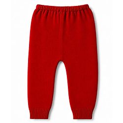 Babyhug Sweater Knit Full Length Solid Colour Lounge Pant - Red