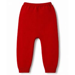 Babyhug Sweater Knit Full Length Solid Colour Lounge Pant - Red