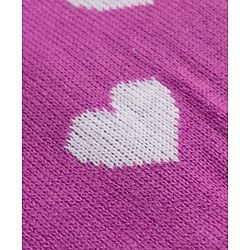 Babyhug Fur Knit Full Length Woollen Pant With Hearts Design - Pink