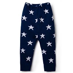Babyhug Sweater Knit Full Length Star Printed Lounge Pant - Navy