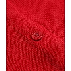 Babyhug Knit Full Sleeves Solid Front Open Sweaters - Red