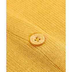 Babyhug Knit Front Open Sweater with Full Sleeves in Yellow for Preemie-Preemie