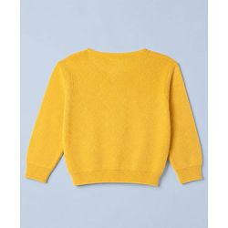 Babyhug Knit Front Open Sweater with Full Sleeves in Yellow for Preemie-Preemie