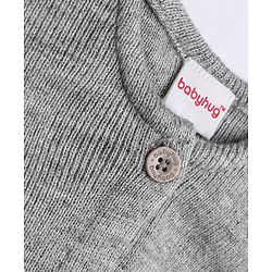 Babyhug Knit Full Sleeves Solid Front Open Sweaters - Grey