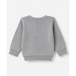 Babyhug Knit Full Sleeves Solid Front Open Sweaters - Grey
