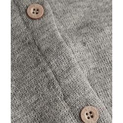 Babyhug Knit Sleeveless  Front Open Solid Colour Sweater - Grey