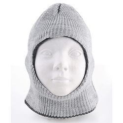 Babyhug Knit Solid Reversible Monkey Cap Light & Dark Grey - Diameter 10 cm