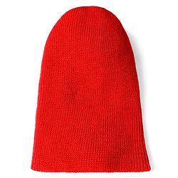 Babyhug Knit Solid Reversible Monkey Cap Red & Navy Blue - Diameter 15.5 cm