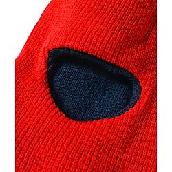 Babyhug Knit Solid Reversible Monkey Cap Red & Navy Blue - Diameter 15.5 cm