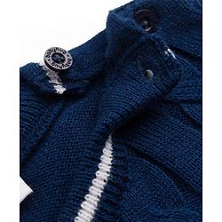 Babyhug Knit Full Sleeves Pullovers With Cable Knit Design  - Navy Blue