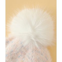 Babyhug Viscose Woollen Cap with Pom Pom Pink - Diameter 16.5 cm