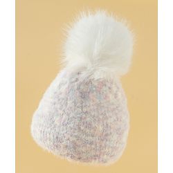 Babyhug Viscose Woollen Cap with Pom Pom Pink - Diameter 16.5 cm
