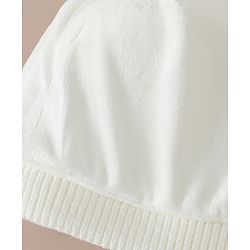 Babyhug Viscose Woollen Cap with Pom Pom and Bow Pearl Applique Fuchsia - Diameter 18.5 cm