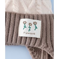 Babyhug Woollen Cap with Pom Pom & Ear with Bow Design Pink - Diameter 18.5 cm