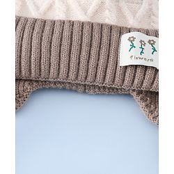 Babyhug Woollen Cap with Pom Pom & Ear with Bow Design Pink - Diameter 18.5 cm