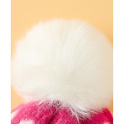 Babyhug Woollen Cap with Polka Dots & Pom Pom in Purple - Diameter 17 cm