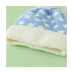 Babyhug Woollen Cap with Polka Dots & Pom Pom in Purple - Diameter 17 cm