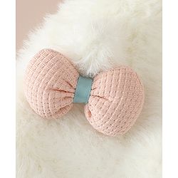 Babyhug Woollen Cap with Knot & Bow Applique White - Diameter 16.5 cm