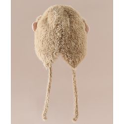 Babyhug Woollen Cap with Knot & Bow Applique White - Diameter 16.5 cm