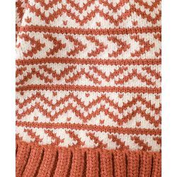 Babyhug Printed Woollen Cap Red - Diameter 16.5 cm
