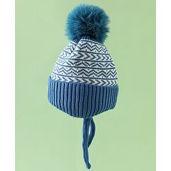 Babyhug Printed Woollen Cap Red - Diameter 16.5 cm