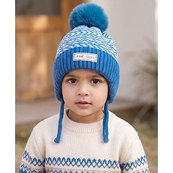 Babyhug Printed Woollen Cap Red - Diameter 16.5 cm
