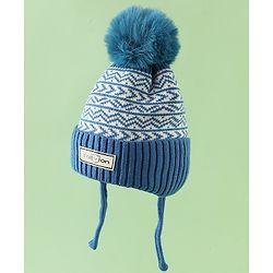 Babyhug Printed Woollen Cap Red - Diameter 16.5 cm